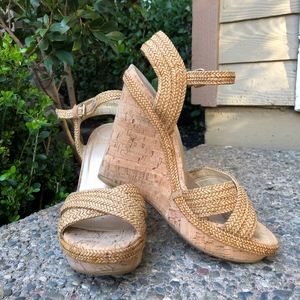 Stuart Weitzman Minx Cork Wedge Sandal -Size 7 1/2